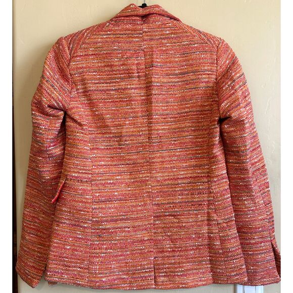 Daniela Corte Tweed Blazer Jacket Orange Pink Blue Yellow Silver Size 38 XS - Picture 2 of 6